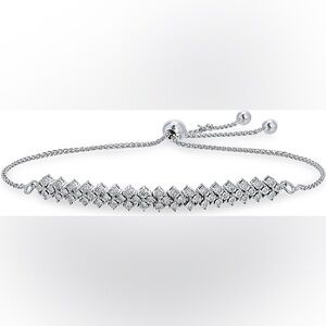 ‼️RARE‼️🎸Effy ENY🎸🔥NWT🔥Sterling Silver & 0.23 TCW Diamond Bolo Bracelet